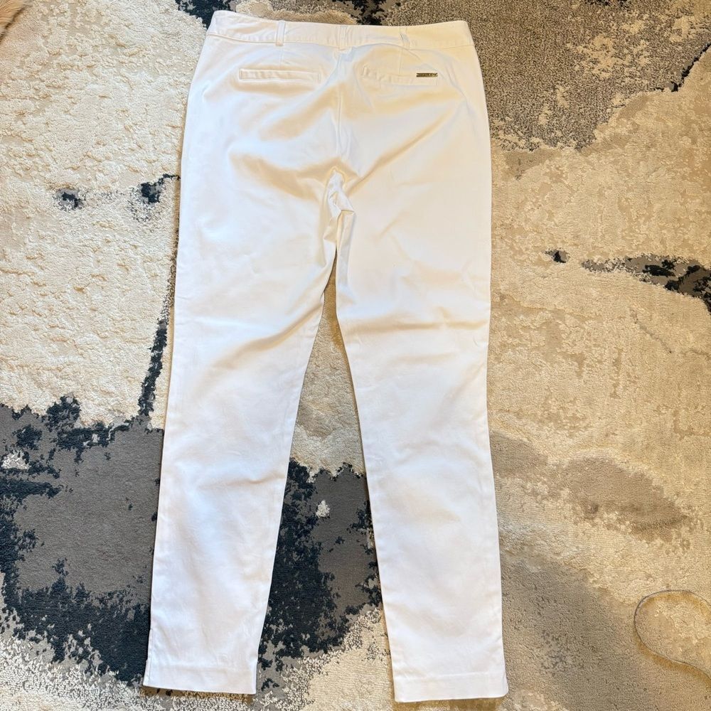 Michael Michael Kors White Stretch Cotton Slim Ankle Chino Pants Size 8 - Picture 5 of 9